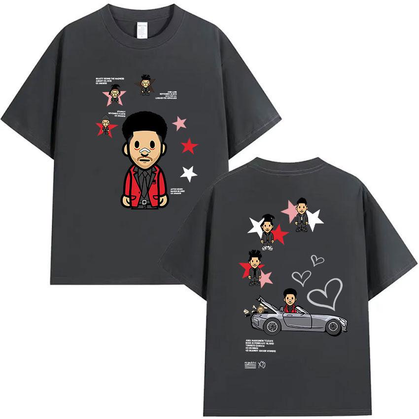 Rapper THE WEEKEND Tour Album 2026Summer Mens Luxury Retro High Quality Fashion Casual Cotton Oversized Tshirt Street Wear Y2K
