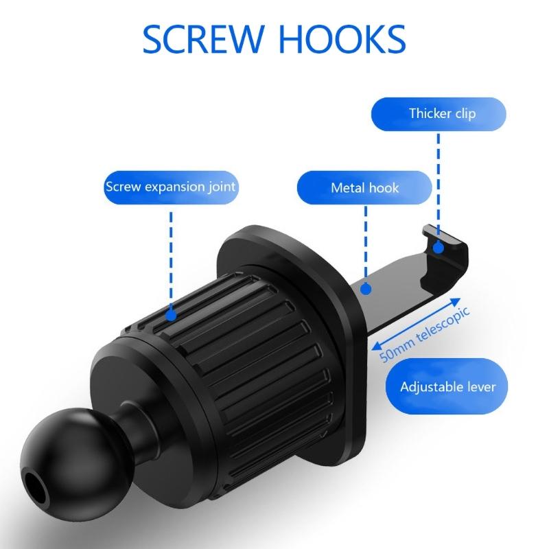 Автомобильный держатель для телефона с автоматическим зажимом, крючкового типа, крепящийся на воздуховод, держатель для мобильного телефона, автомобильная вращающаяся на 360 градусов подставка