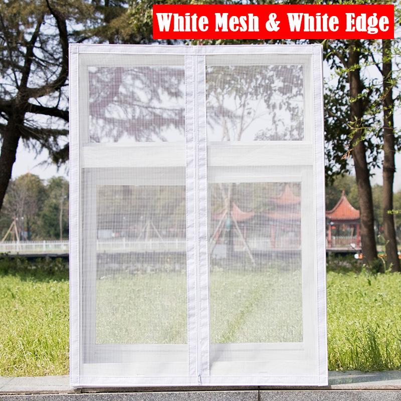 Indoor Insect Fly Mosquito Window Screen with Zipper Self-Adhesive Against Mosquitoes Door Window Screening Privacy Mesh
