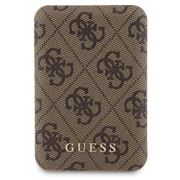Zestaw Guess Gubpm5P15S4Gemgw Iphone15 6.1 Hardcase + Powerbank 5000Mah Magsafe Brązowy/Brown 4G Metal Logo