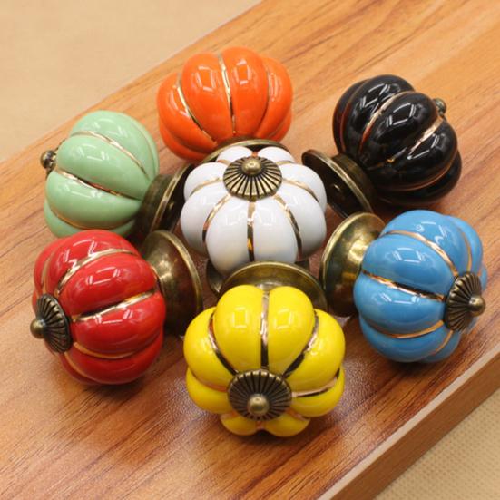 Ретро керамический тыквенный шкаф, дверной ящик, комод, ручка-ручка