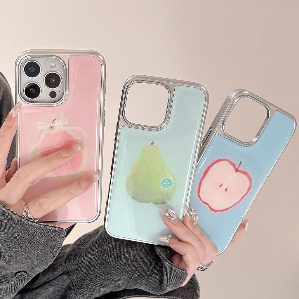 Ins Fruit for Apple 15pro Max Mobile Phone Case for IPhone16 Glue 13 Electroplating 14 Niche 17 for Huawei