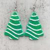 Snowflake Polka Dot Cookie Print Christmas Tree Acrylic Earrings