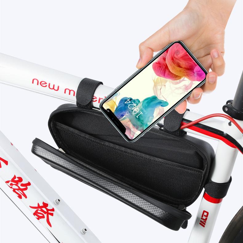 Сумка для горного велосипеда Downtube Водонепроницаемая сумка для велосипедного снаряжения на открытом воздухе Большая вместимость Треугольная сумка для головы