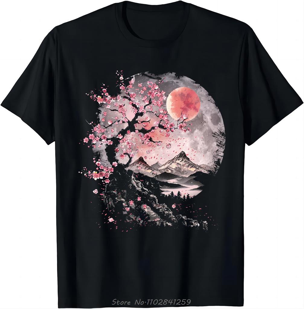 Футболка Sakura Serenity Tee A Touch Of Nature, модная повседневная футболка для фитнеса с коротким рукавом, женская одежда, футболка оверсайз.