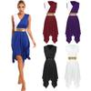 Liturgical Praise Dance Worship Sleeveless for Women Color Block Tunic Irregular Hem Lyrical Dance Dress