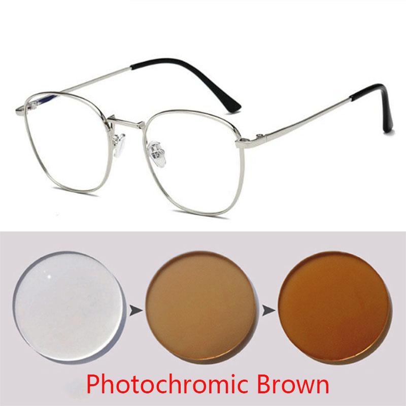 Retro Round Metal Myopia Glasses -1 0 To -6 0 For Women Men Students Square Frame Fashion Eyewear