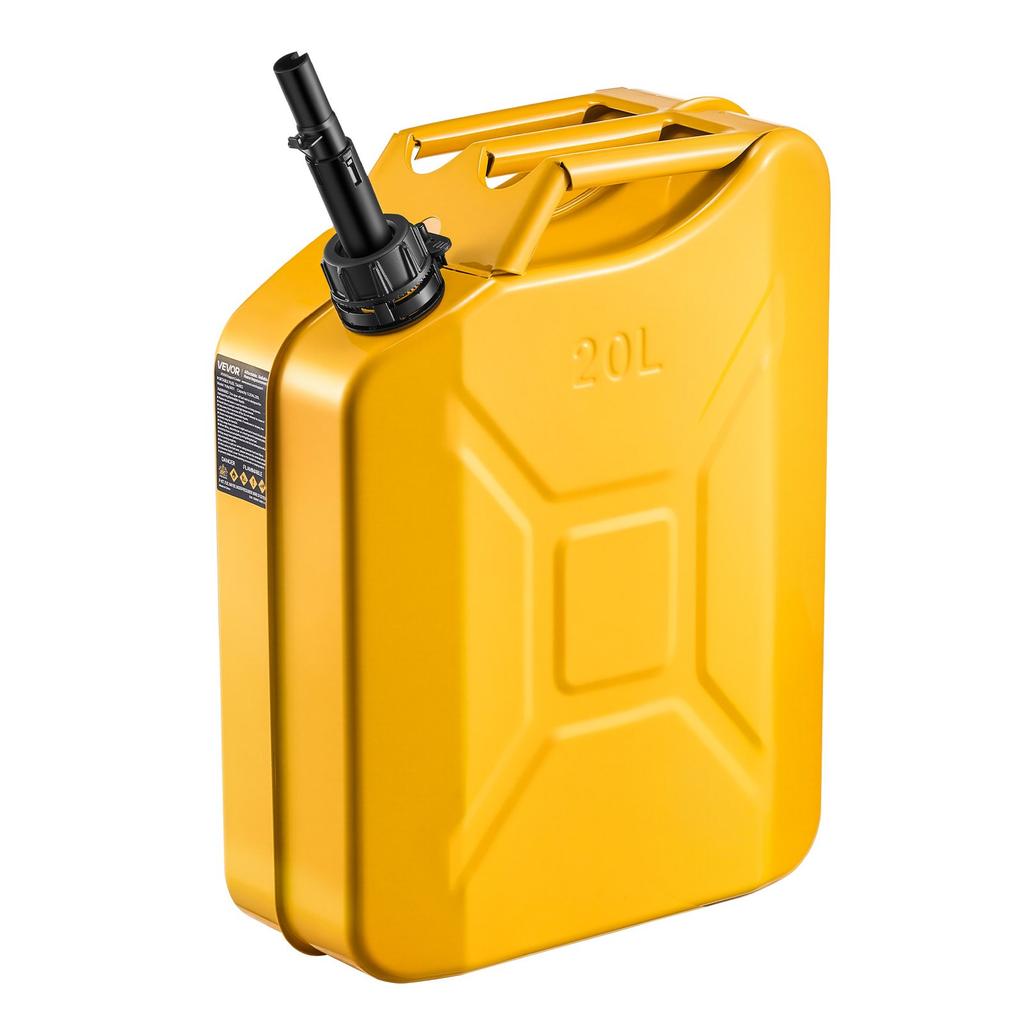 VEVOR Metal Fuel Container, 20 L, Fuel Jerry Can with Spout and Comfort Handle, 6 L/min Max Flow Rate