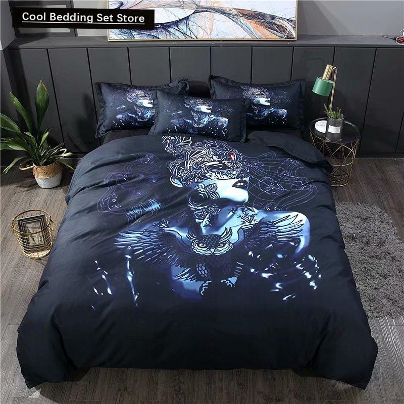 Sexy Beauty Skeleton Girl Bedding Set 3d Duvet Cover Polyester Comforter Cover Twin Queen King Single Size Luxury Fashion Gift