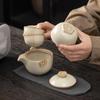 Portable Teacup Set Ceramic Kung Fu Tea Set with Filter Outdoor Travel Camping Teaware Chinese One Teapot Three Cups Gift
