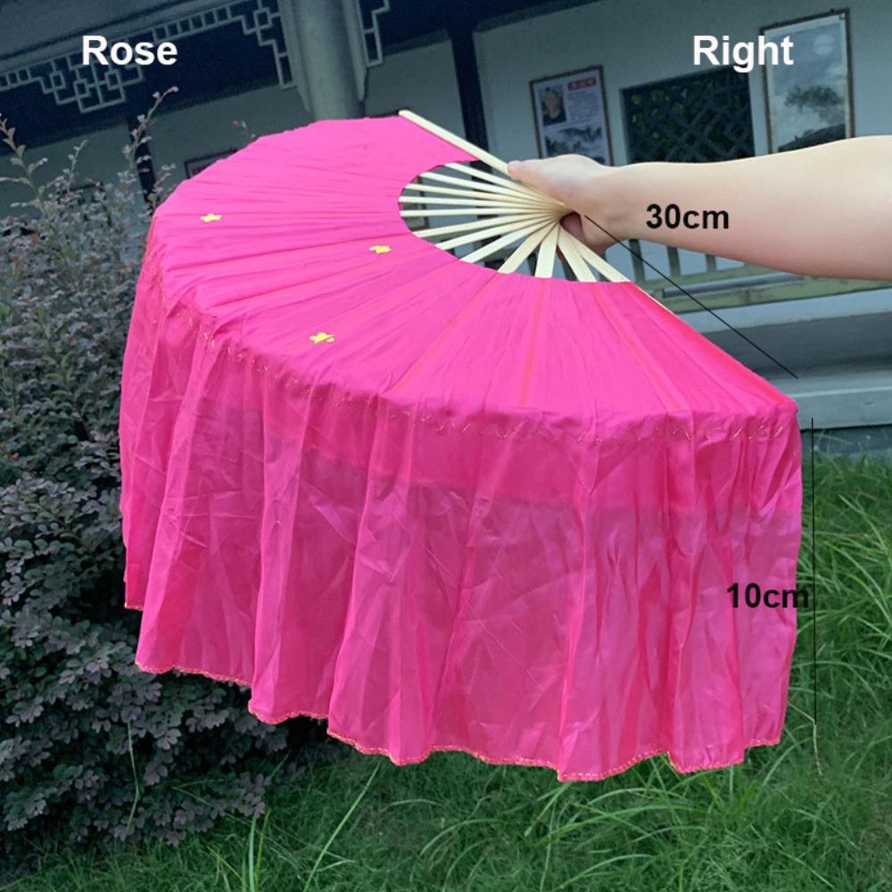 30см Бамбуковый Китайский Короткий Веер для Танца Живота 5 Цветов 10 Стилей Бамбуковые Веера 15см Полукруг Ручная Раскраска Шелка Взрослый Веер