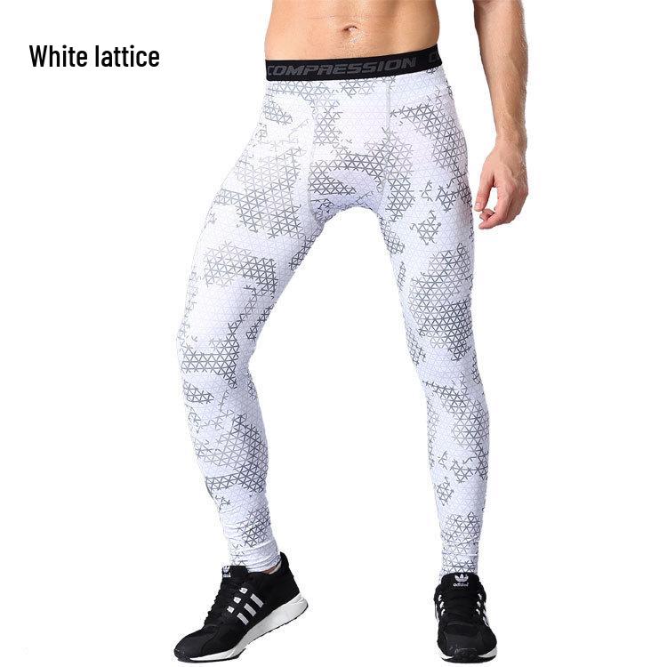 Мужские быстросохнущие компрессионные тайтсы для бега с камуфляжным принтом