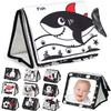 Tummy Time Mirror for Babies Black and White Toys Infants High Contrast Baby Toys for Newborn Baby Sensory Gift  0-12 Months