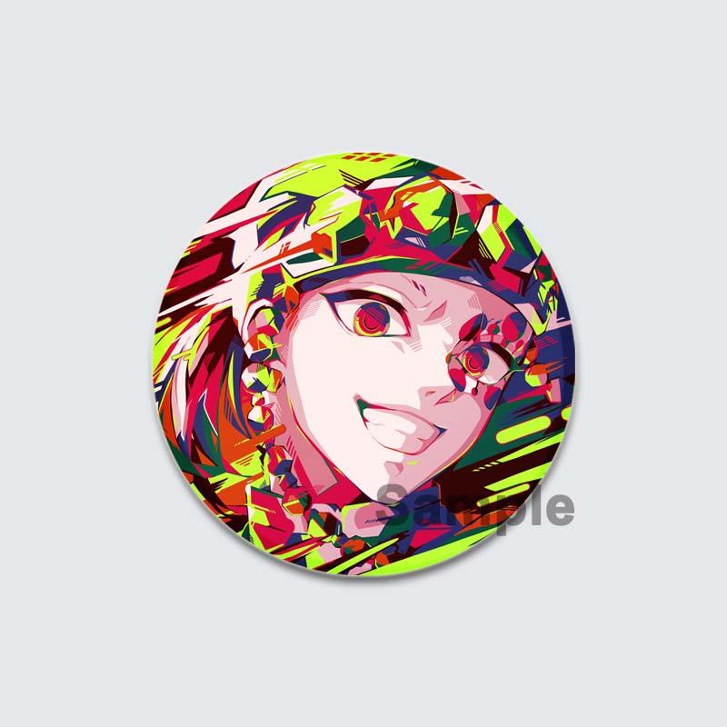 32/44/58mm Kamado Tanjirou Hashibira Inosuke Pin Kochou Shinobu Kamado Nezuko Tsuyuri Kanao Agatsuma Zenitsu Anime Brooche Handmade Demon Slayer Badge