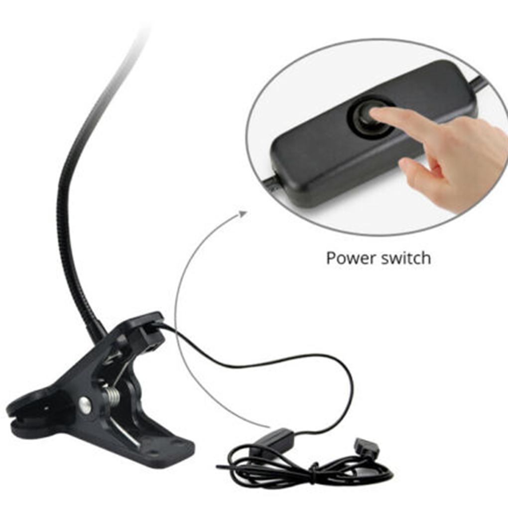 USB Прищепка Светодиодный Гибкий Светильник для Чтения на Кровать, Офис, Защита Глаз, Теплая Яркость