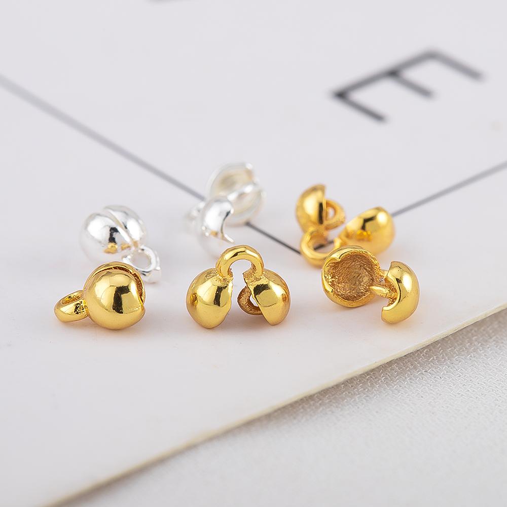 10 шт. 20 шт. Позолоченная латунь 18K Наконечники-ракушки с петлей для браслета из жемчуга, Заглушки, Пряжка, Компонент для изготовления украшений своими руками