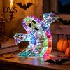 Cozy Bedroom Ambient Lighting Prismatic Iridescent Ghost Halloween Decoration, Spooky LED Prism-Effect Durable PET Ornaments Night Light for