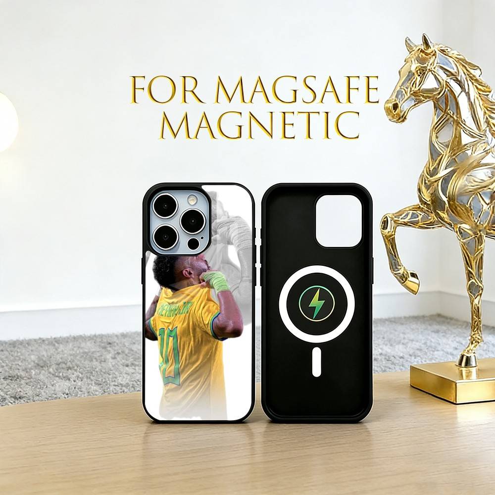 Чехол для телефона Neymar №10 Футбольная тематика Для iPhone17,16,15,14,13,12,11 Plus,Pro Магнитный с Magsafe Беспроводной зарядкой