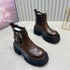 Platform Women's Ankle Boots Flats Fashion Winter Sport Shoes Designer New Chelsea Boots New Casual Leather Mujer De Botas
