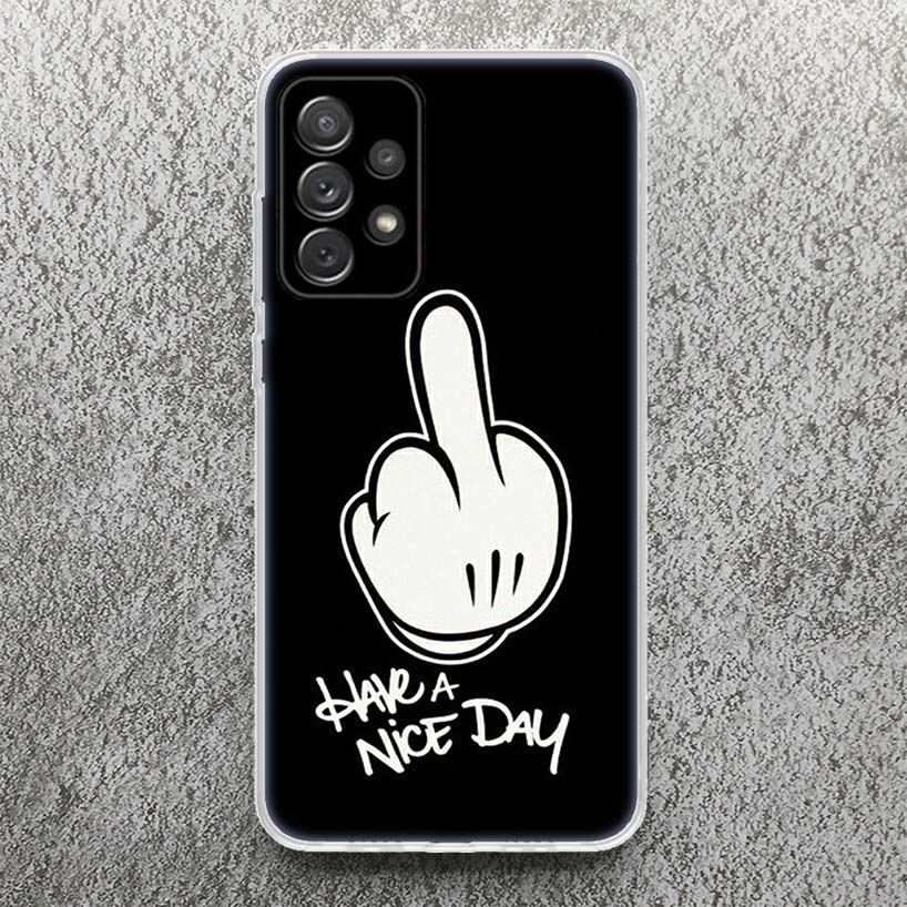 Middle Finger Print Soft Case for Samsung Galaxy A52 A51 A50 A42 A32 A22 A12 Phone Shell A41 A31 A21S 71 A30S A20S A10S A40