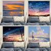 Landscape Oil Painting, Hanging Cloth, Bedroom, Tapestry, Living Room Decoration, Background Cloth, Wall Carpet