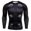 Superhero 3D Slim Fit Quick Dry Stretch Sports Cosplay T-Shirt (Small, Thor Long Sleeve)
