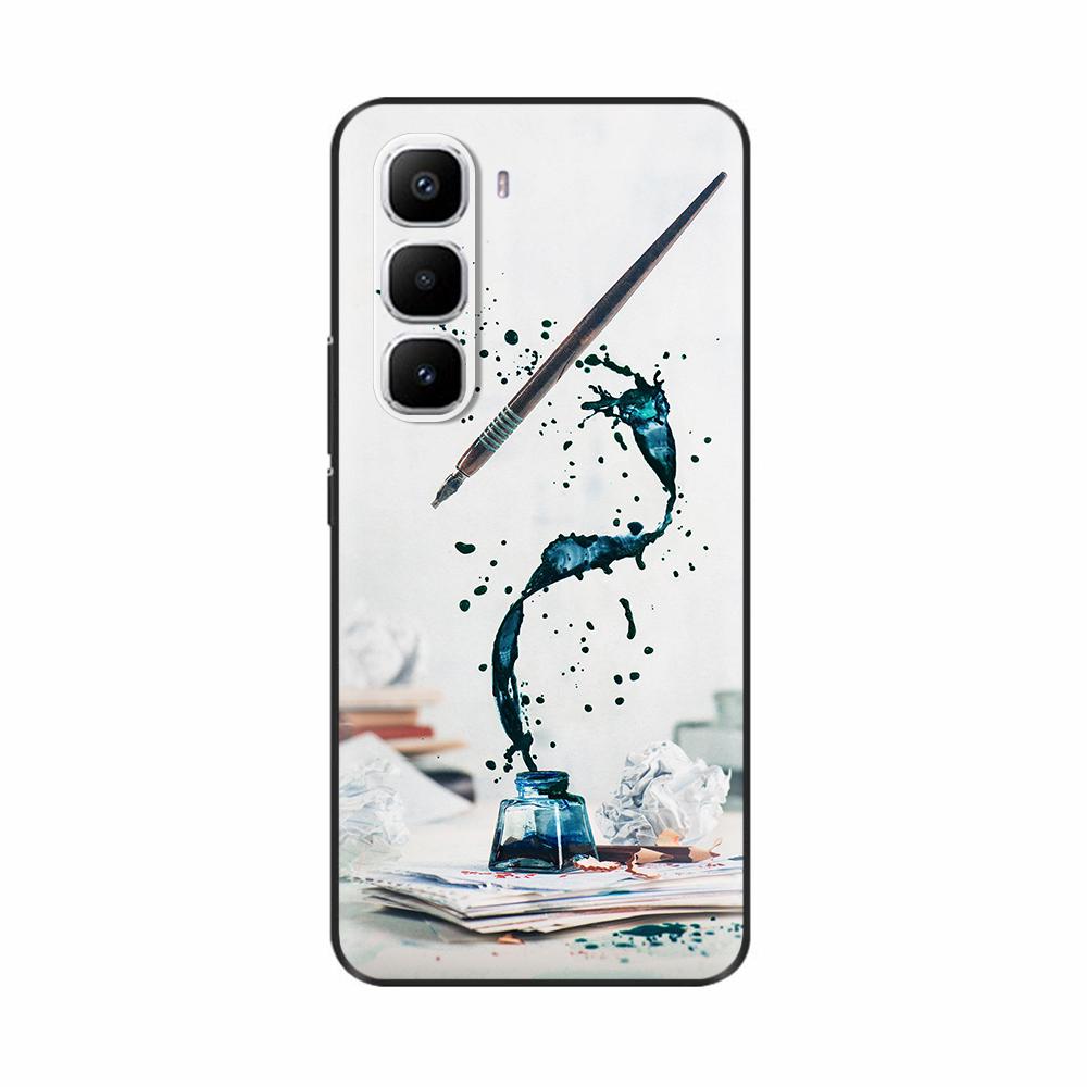 Чехол для Infinix Hot 60 Pro Plus Силиконовый Милый Кот Панда Модный Цветок Любовь Расписной Чехол для Телефона Для Infinix Hot 60 Pro Hot60 Pro