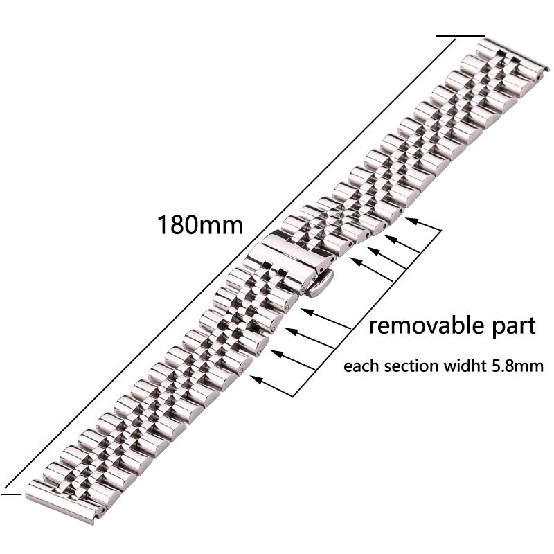 Ремешок для часов, ремешок для часов, браслет из полированной нержавеющей стали, аксессуары для часов 16, 18, 19, 20, 21, 22 мм, цельный металлический ремешок на запястье