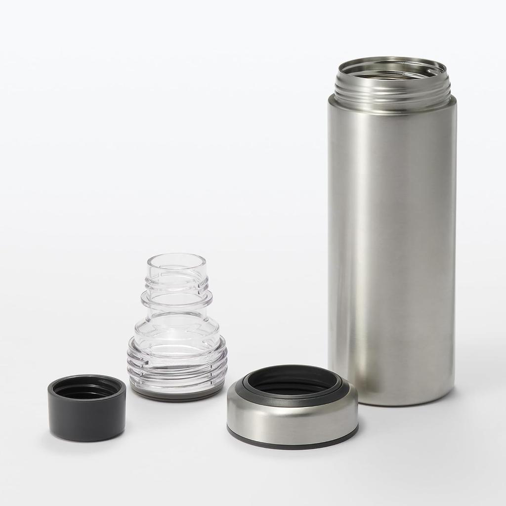 MUJI Insulated Bottle for Carbonated Stainless 12728351 Drinks, 600mL, Steel,