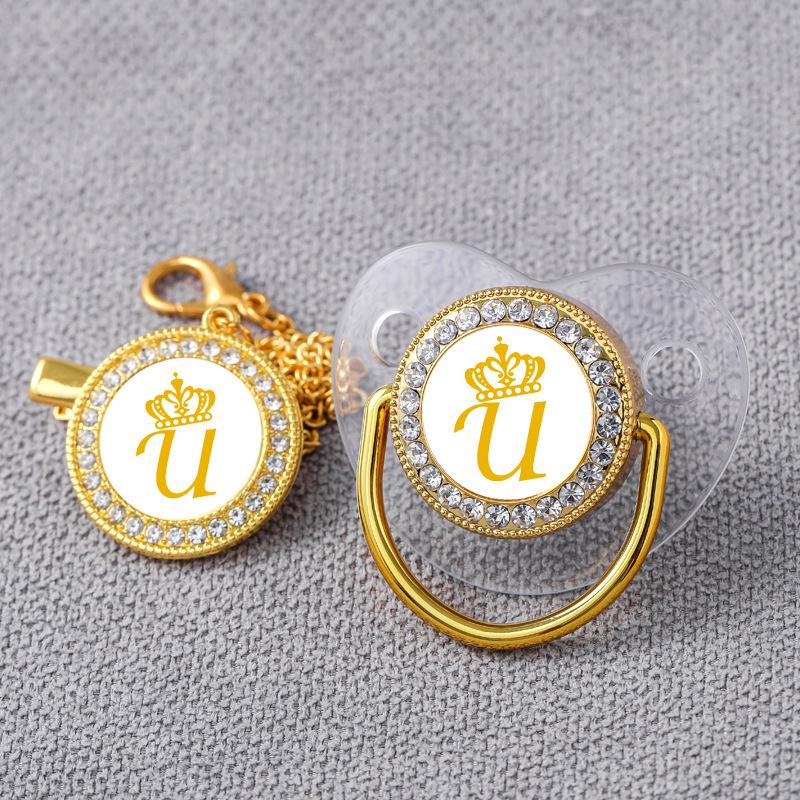 Популярная прозрачная пустышка Baby Gold Crown с бриллиантовыми вставками