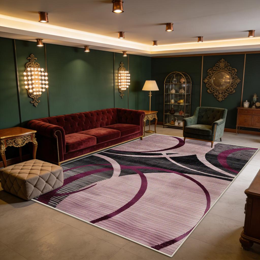 Modern Abstract Circle Stripes Fluffy Living Room Rug Easy Clean Soft Retro Office Carpet Large Area Antiskid Coffee Tables Mats