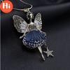 Привет мода мультфильм девушка крыло стиль кулон блестящее ожерелье