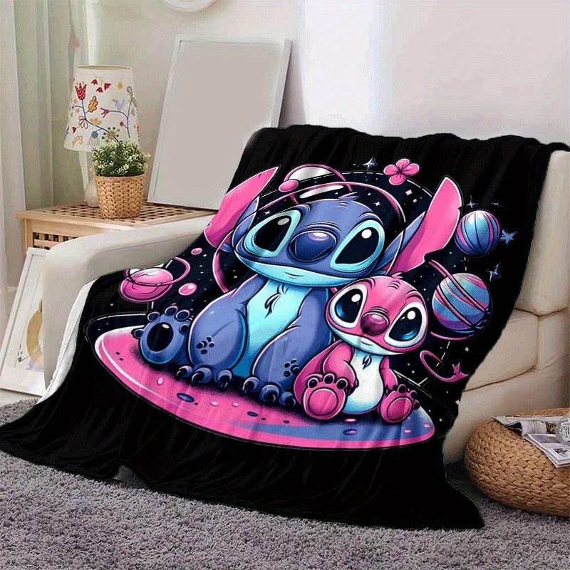1pc Cute Stitch Printing Blanket - Soft, All-Season Throw for Office Blanket,Personalized Gift with Adorable Cartoon Design