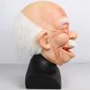 White Bearded Old Man Latex Mask Headgear Halloween Masquerade Party Role-playing Grandpa Wig Props