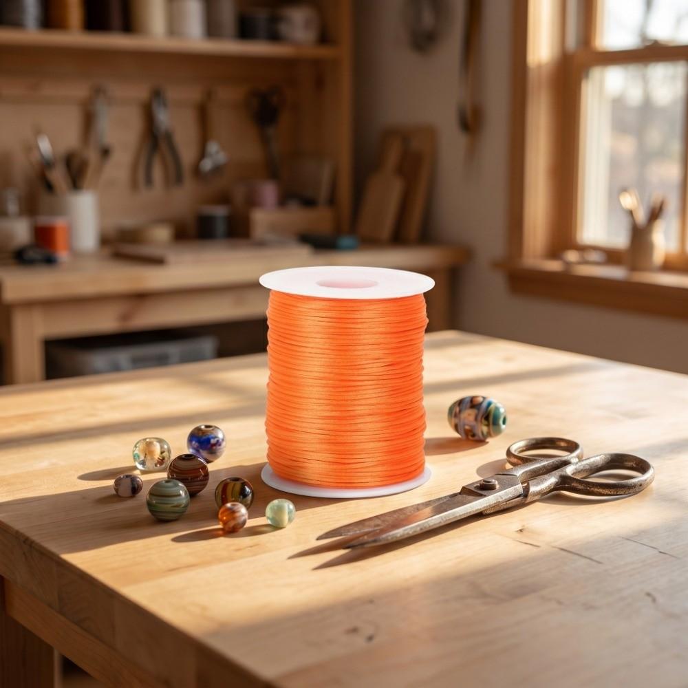 100m Solid Color Braided Cord Silky Trim Beading String Craft String Silk Rope Sewing Projects
