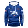 Men's Loose Flag Printed Hooded Sweatshirt Men's Casual Fashion Sports Sweatshirt