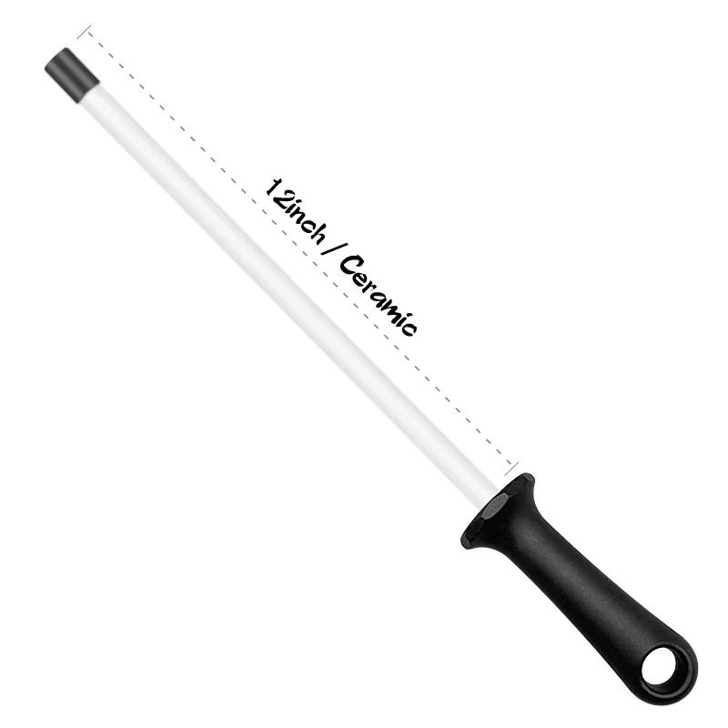 TAIDEA 12-дюймовый мусат керамический для заточки ножей Профессиональные кухонные ножи Углеродистая сталь Заточка заточной сталью