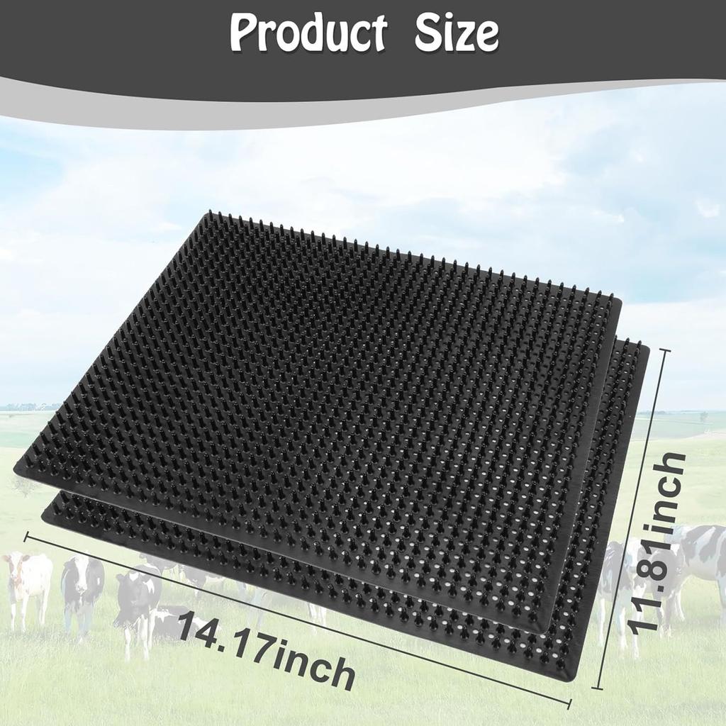 Cow Scratcher Grooming Shedding Anti-Itching Horse Cow Scratcher Horse Scratching Post Pad for Cattle Cow Dog Sheep Farm Barn