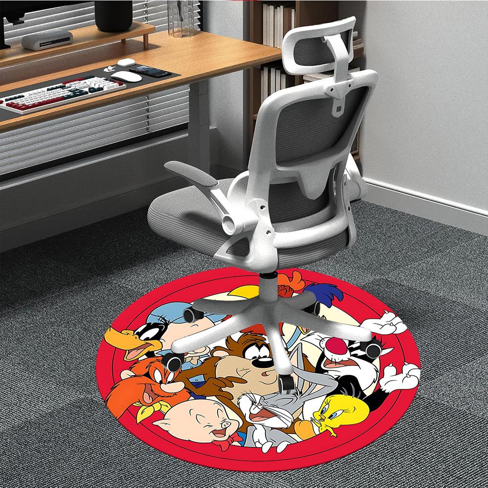 1pc Looney Tunes Office Round Area Rug, Under Office Chairs Bedroom Living Room Home Decor, Room Decoa1016157