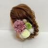Украшение для волос в японском стиле, тускло-розовый георгин, нефритовая шпилька, головной убор для мамы в пинг-понге, гипсофила, кимоно, хакама, сухоцвет, свадебная церемония, выпускной