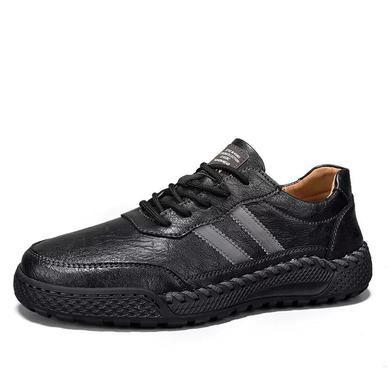 High Quality Handmade Leather Shoes for Men Soft Flat Lace-up Casual Leather Comfortable Designer Loafers Mens Zapatillas Hombre