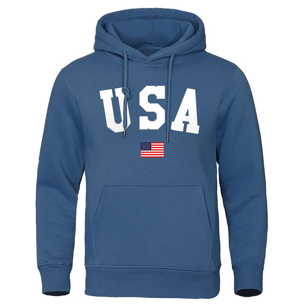 Capital Usa и Flag Of The United States Мужская толстовка с капюшоном Япония Аниме Одежда Осенние свободные толстовки с капюшоном Модные карманные теплые пуловеры