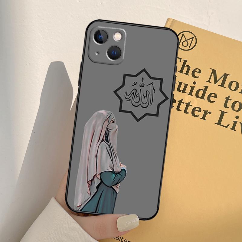 Muslim Islamic Hijab Gril Phone Case For iPhone 12 11 13 14 Pro Max X XR XS Max 7 8 Plus SE 2020 12 Mini 13 Mini Cover
