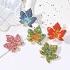 Crystal Maple Leaf Brooch for Women Weddings Banquet Clothing Jewelry Accessories