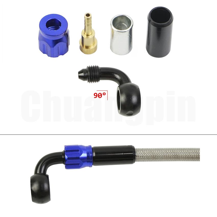 Тормозной фитинг-банджо, алюминиевый мотогидравлический усиленный тормозной масляный шланг сцепления AN3 для мотоцикла, квадроцикла, мотоцикла, багги