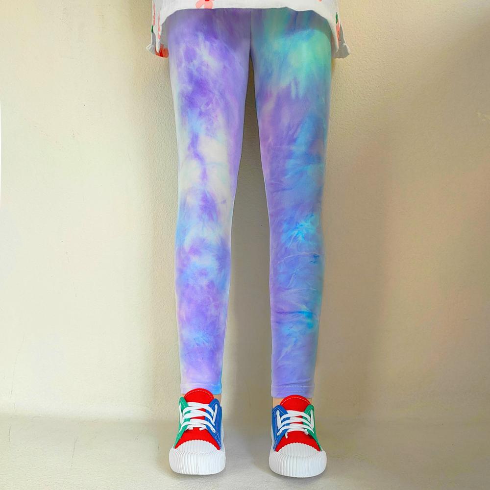 Fluorescent Pants Kids Colorful Color Printing Leggings For Girls Trousers Baby Girls Soft Elastic Skinny Pants