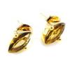 [C5674] - Gold Plated 'Almonds' Brown Earrings