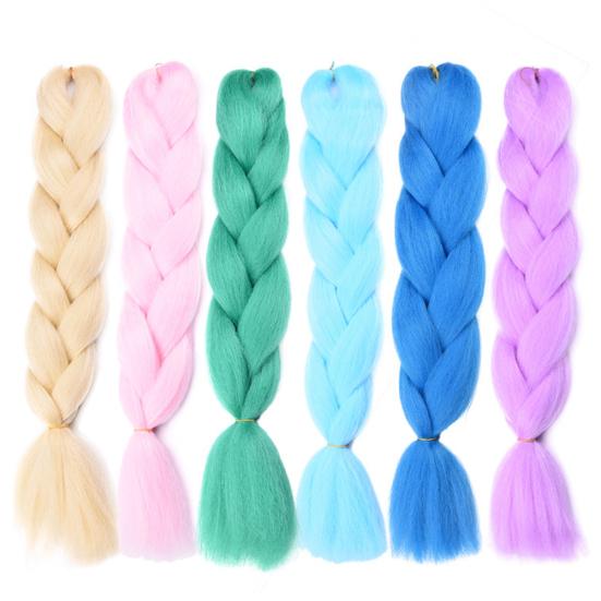Женские Jumbo вязание крючком плетение Ombre Color Синтетические наращивания волос Kanekalon