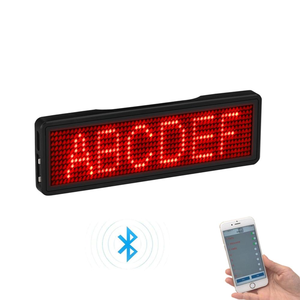 Bluetooth светодиодный цифровой значок Insignia DIY программируемый светодиодный знак прокручивающаяся доска объявлений перезаряжаемый мини светодиодный дисплей имя тега