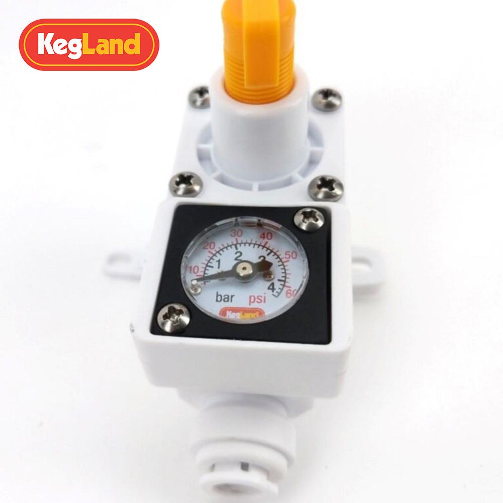 Kegland 6.35/8мм Duotight Встроенный регулятор 0-150/60psi Встроенный манометр Пивной аксессуар Домашнее пивоварение